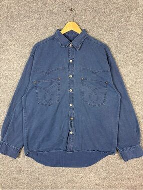 Vintage BUM Equipment Full Snap Button Up 90s Small B.U.M Blues Shirt